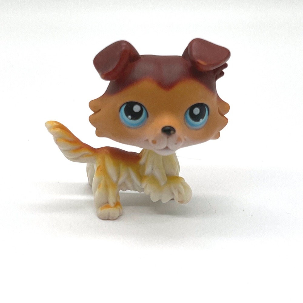 Hasbro Littlest Pet Shop Collie 58 Paw Up Blue Eyes LPS Authentic
